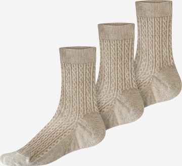 Millo Socks 'Cosy Twist' in Beige: front
