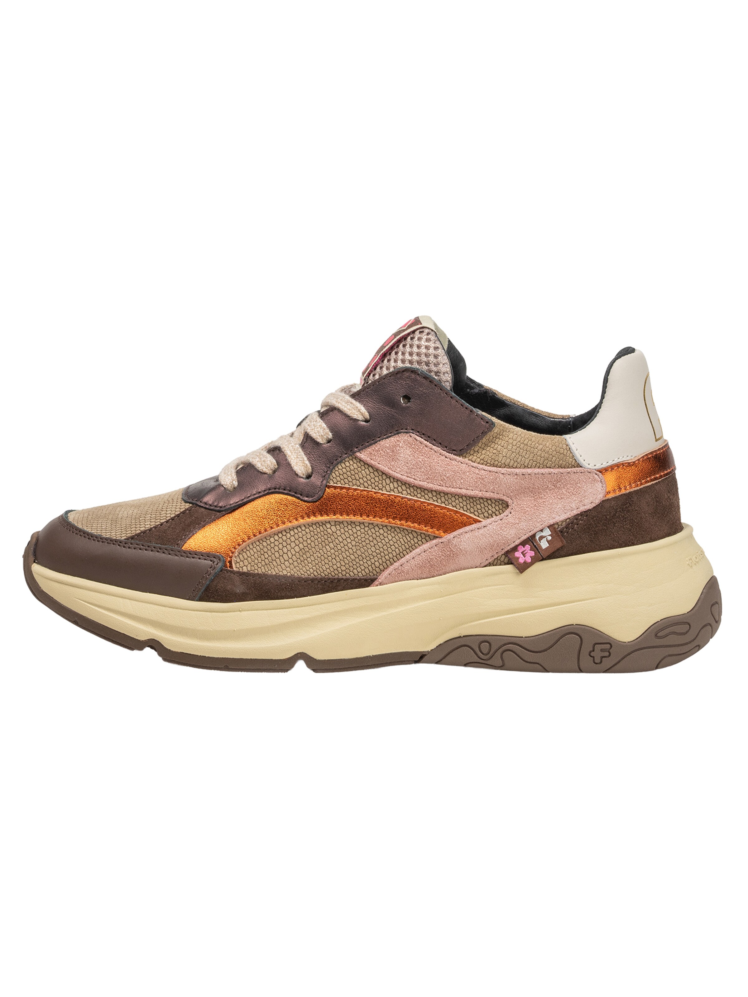 Floris van Bommel Platform trainers 'Holli 02' in 35 in Beige / Dark brown / Dark orange / Dusky pink, Item view