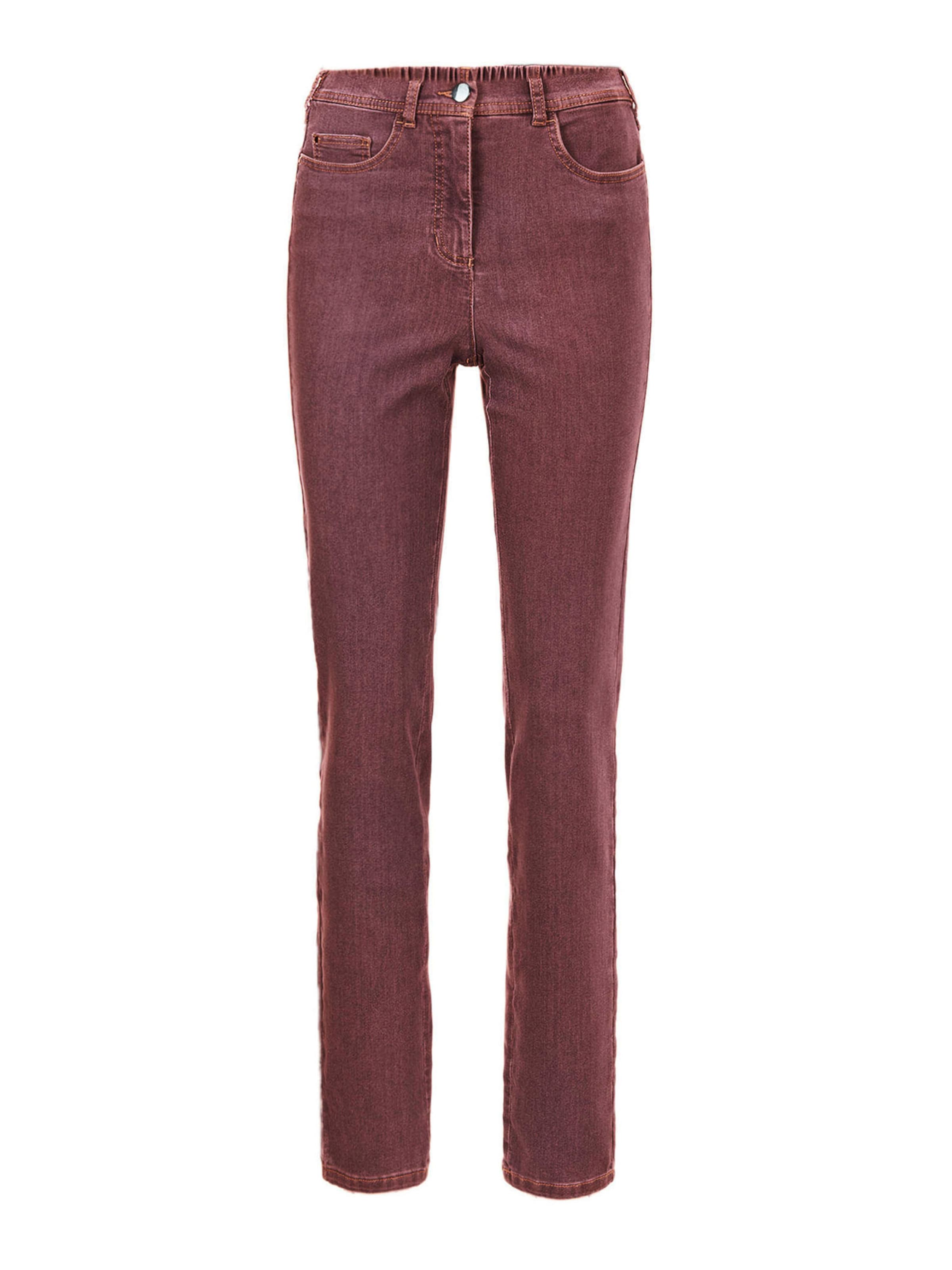 Coupe slim Jean Goldner en marron : devant