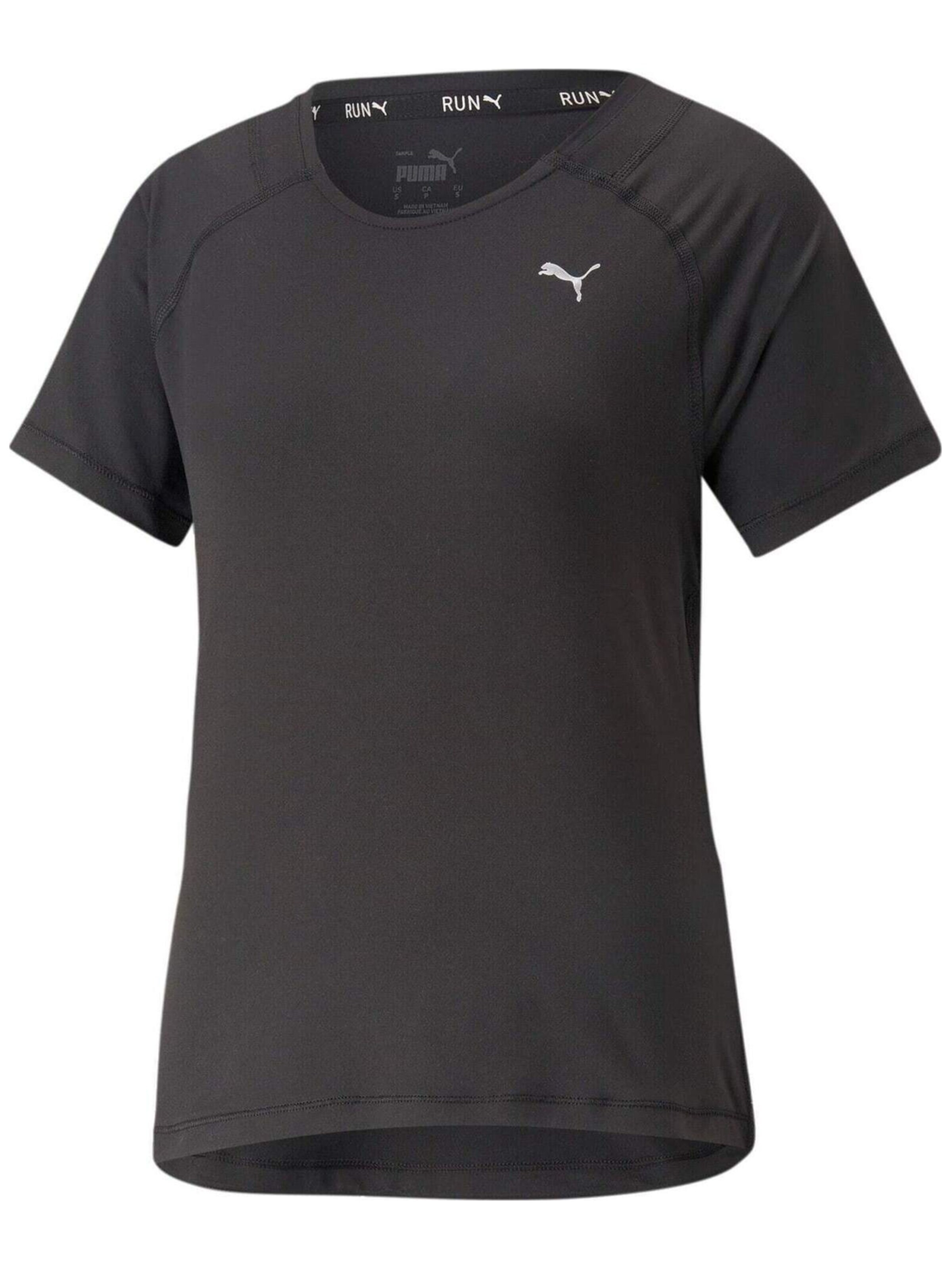 Maglietta 'Puma Run Cloudspun Ss Tee W' di PUMA in nero: frontale