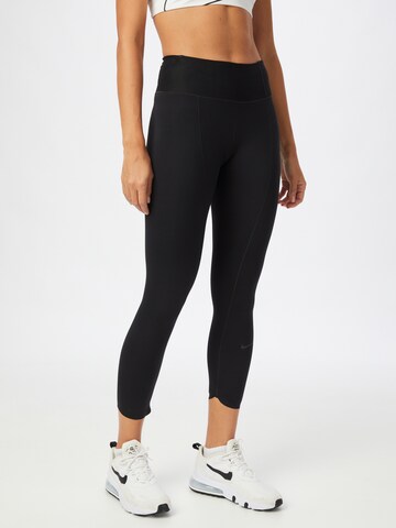 Skinny Pantalon de sport 'One Luxe' NIKE en noir : devant