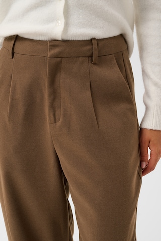Kaffe Tapered Bandplooibroek 'KAMerle' in Bruin