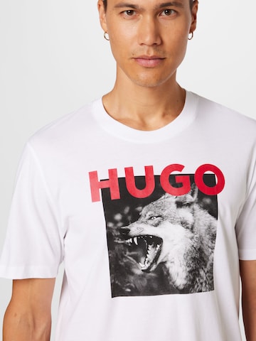 HUGO Red Shirt 'Dupus' in White