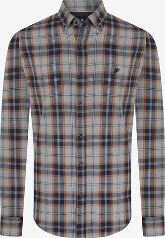 DENIM CULTURE Regular fit Button Up Shirt 'Kendall' in Grey: front