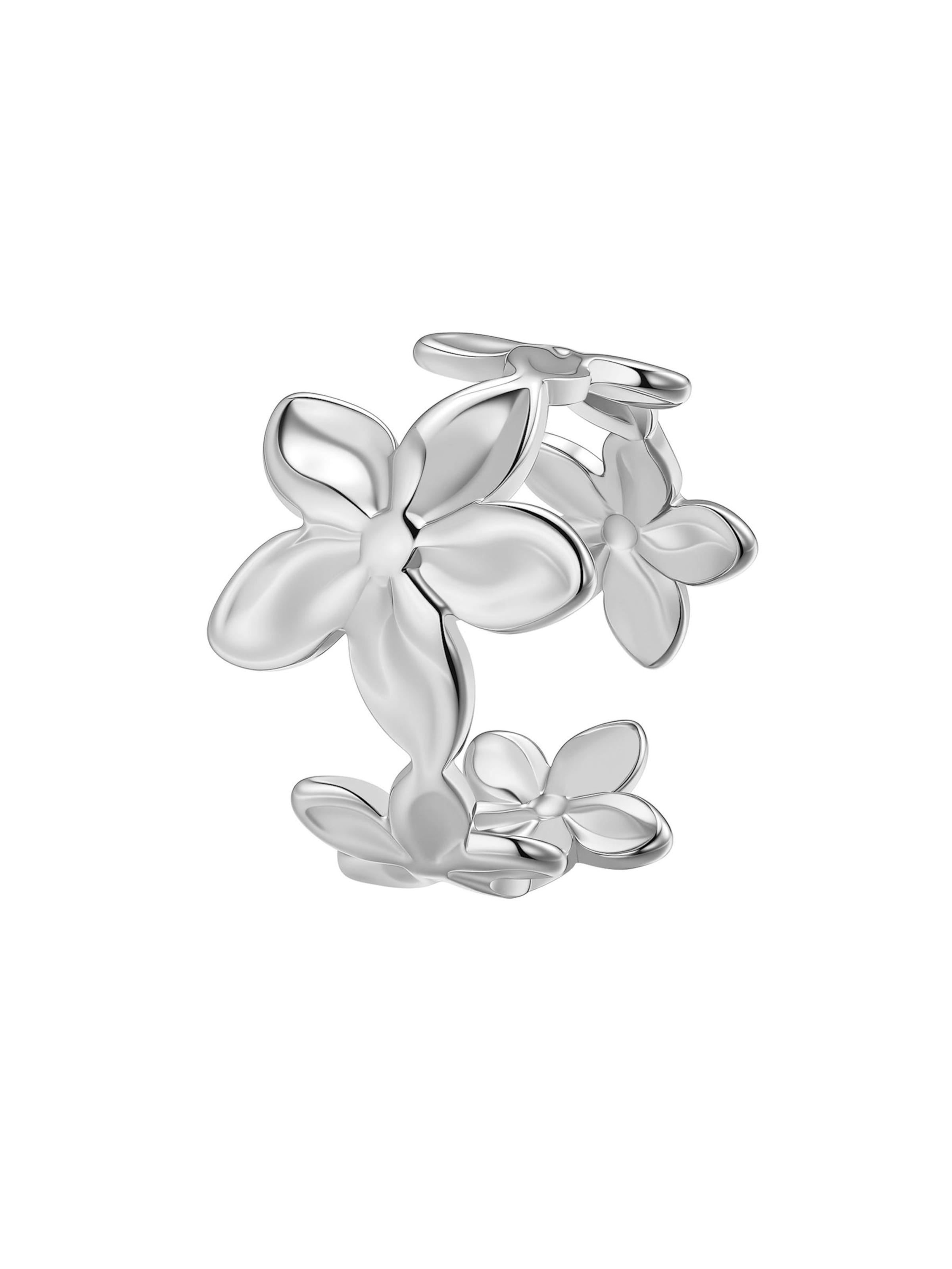Hey Happiness Anillo 'Bloom Flower' en 50-60 en plata, Vista del producto