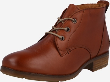 Apple of Eden Lace-Up Ankle Boots 'Bruna' in Brown: front