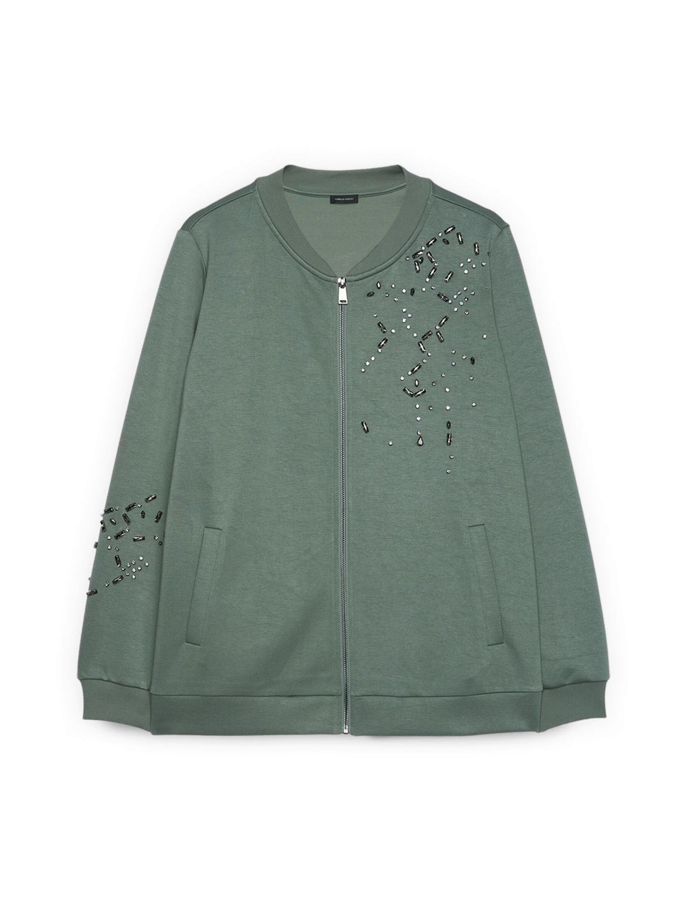 Fiorella Rubino Sweatvest in Groen: voorkant