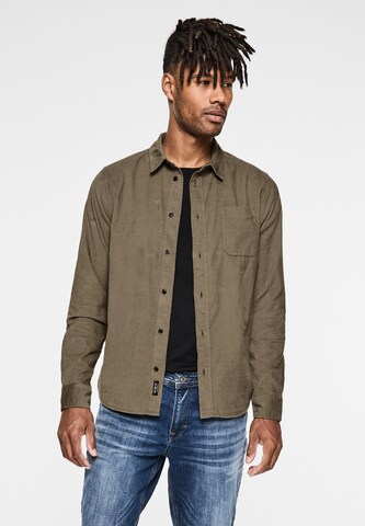 Street One MEN Comfort Fit Hemd in Braun: Vorderseite