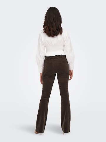 ONLY Flared Pants 'Martha' in Brown