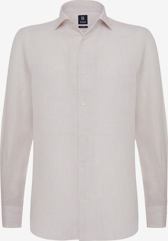 Coupe regular Chemise Boggi Milano en beige : devant