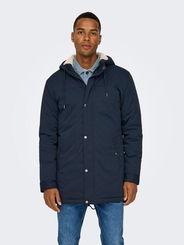 Parka invernale 'ONSAlexander' di Only & Sons in blu: frontale