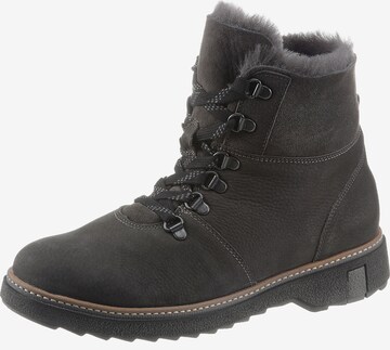 WALDLÄUFER Lace-Up Ankle Boots 'Hitomi' in Grey: front