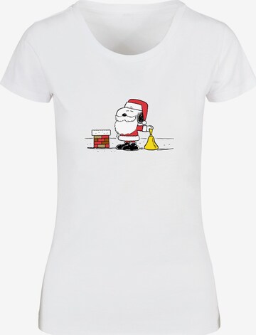 Merchcode Shirt 'Peanuts Snoopy Santa' in Wit: voorkant