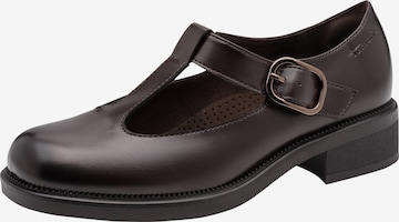 Ballerines à lanières Tamaris en marron : devant