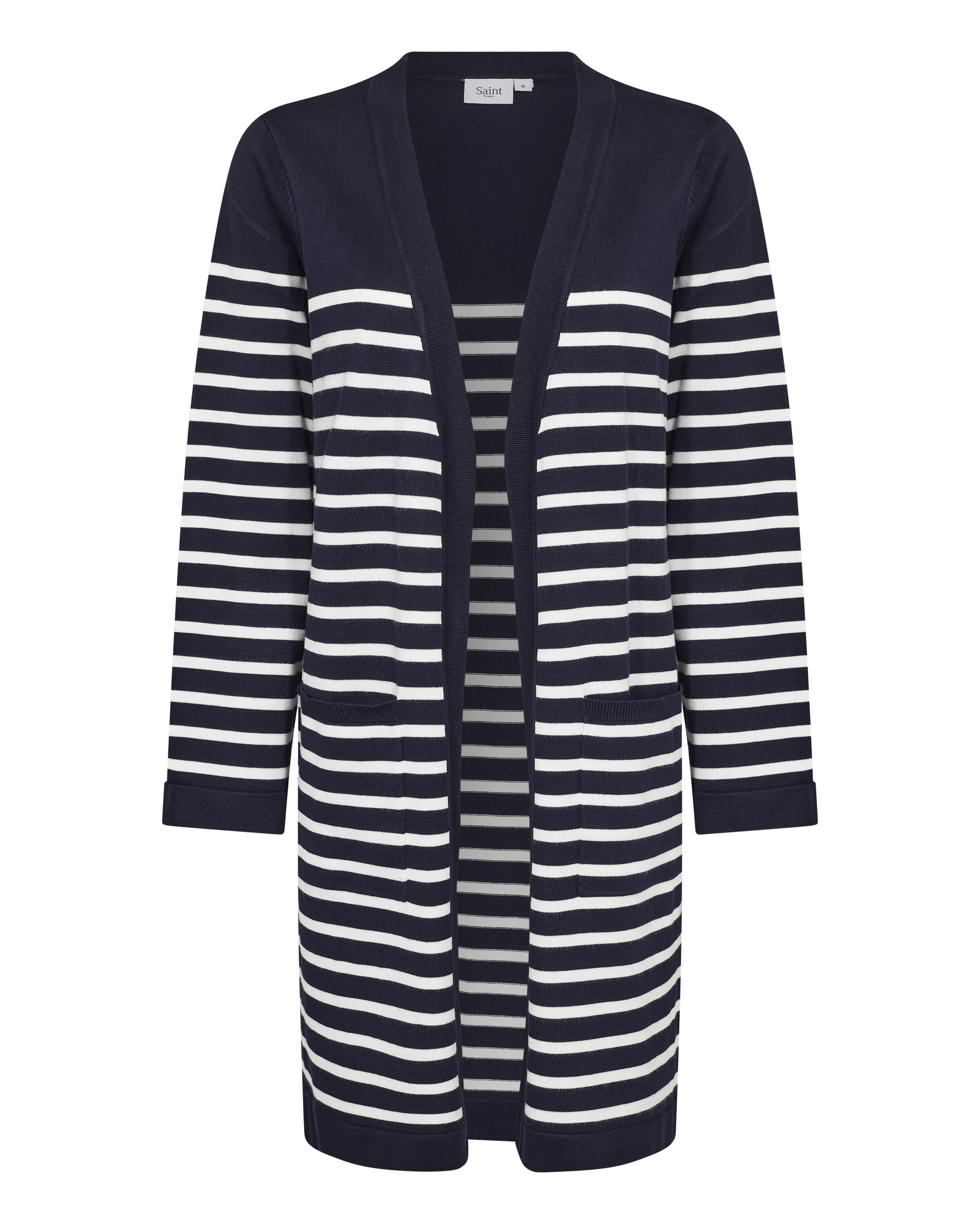 SAINT TROPEZ Gebreid vest 'GrilaSZ' in Blauw: voorkant