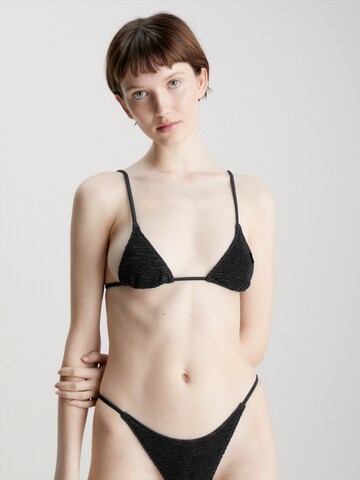 Calvin Klein Swimwear Triangle Bikini Top in Black: front