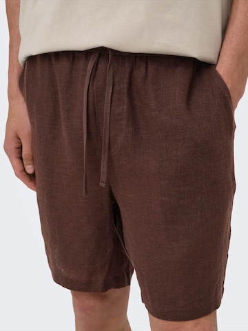 Only & Sons - Regular Calças 'ONSLaurence' em castanho
