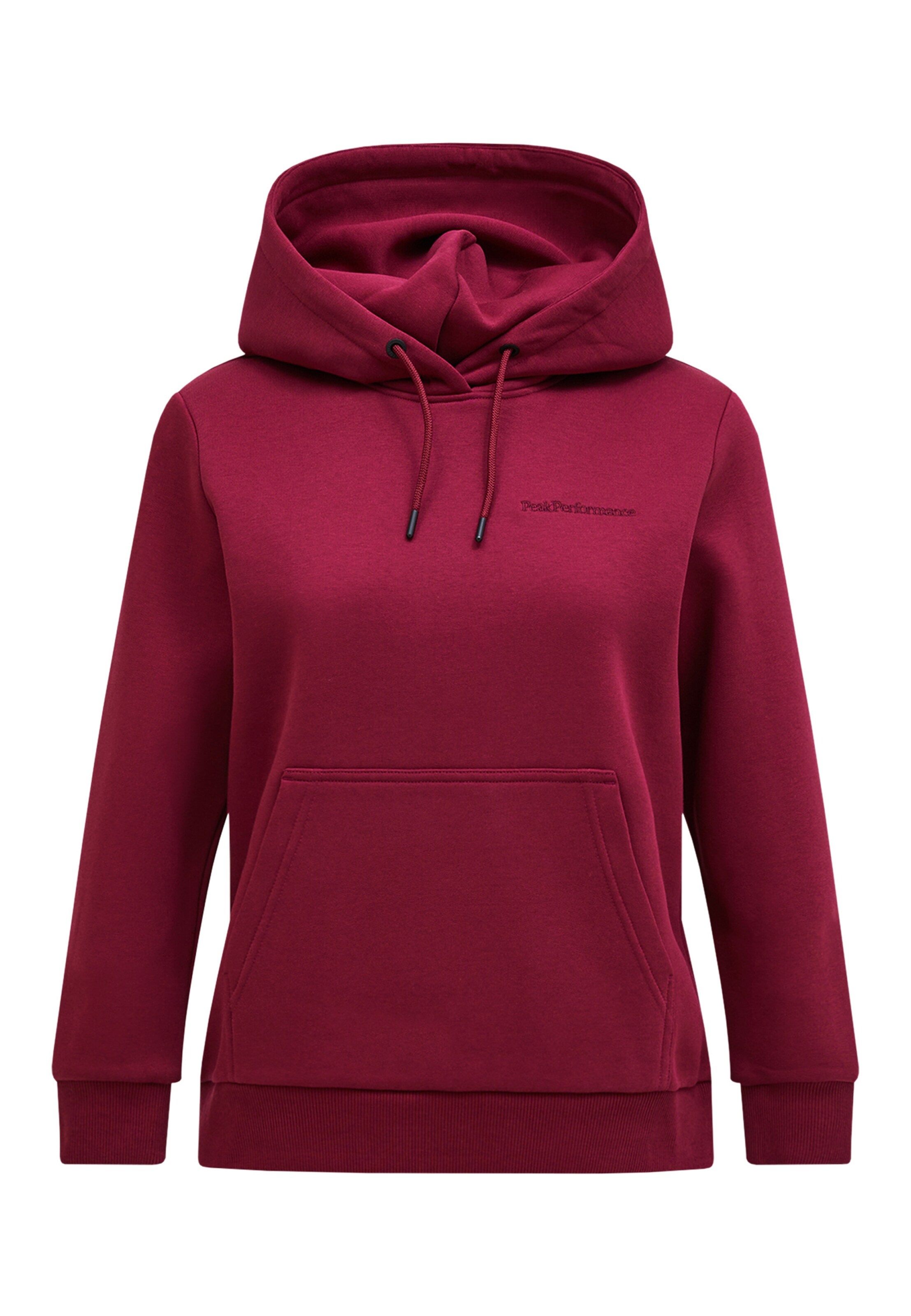 PEAK PERFORMANCE Kapuzensweatshirt W Original Small Logo Hood in Rot: Vorderseite