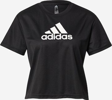 ADIDAS SPORTSWEARTehnička sportska majica - crna boja: prednji dio