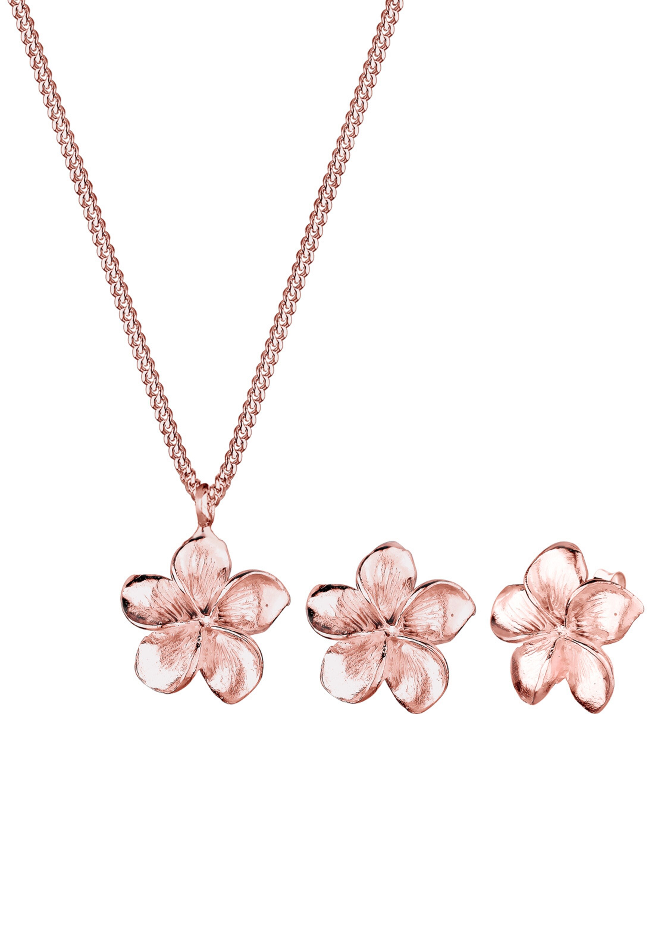 ELLI Schmuckset 'Frangipani' in Pink: Vorderseite