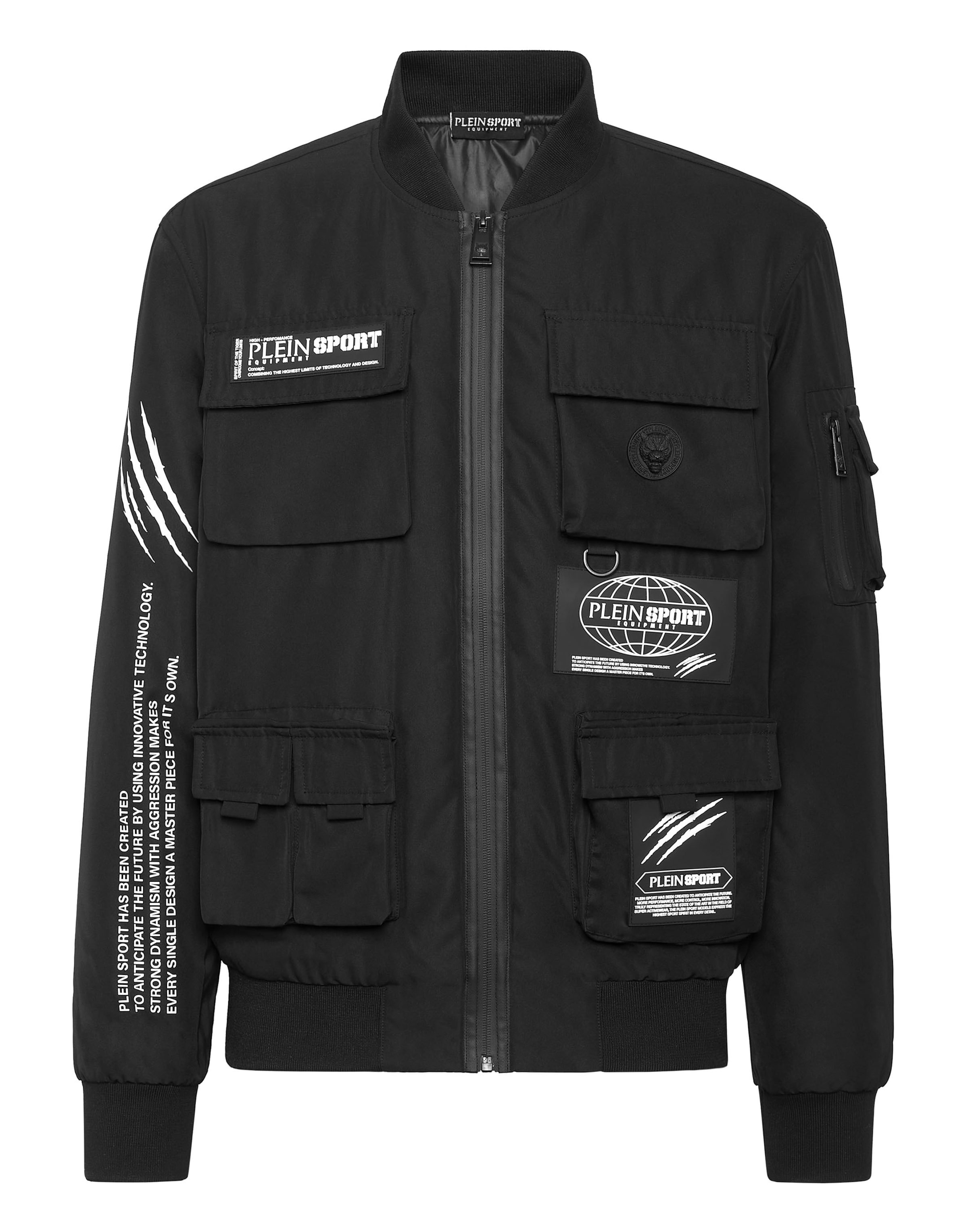 Plein Sport - Chaqueta de entretiempo en negro: frente