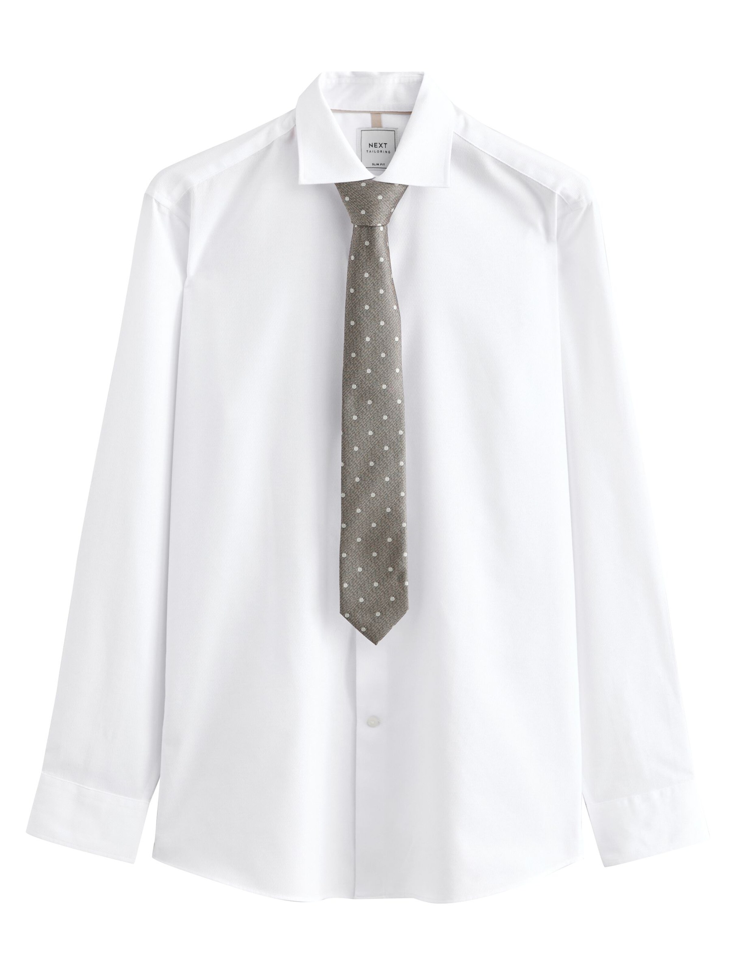 Next Comfort fit Button Up Shirt in White: front