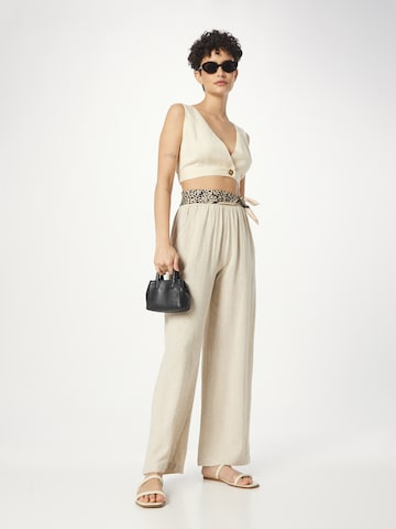 Rut & Circle Wide Leg Housut 'JANINA' värissä beige