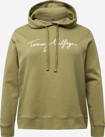 Sweat-shirt Tommy Hilfiger Curve en vert : devant