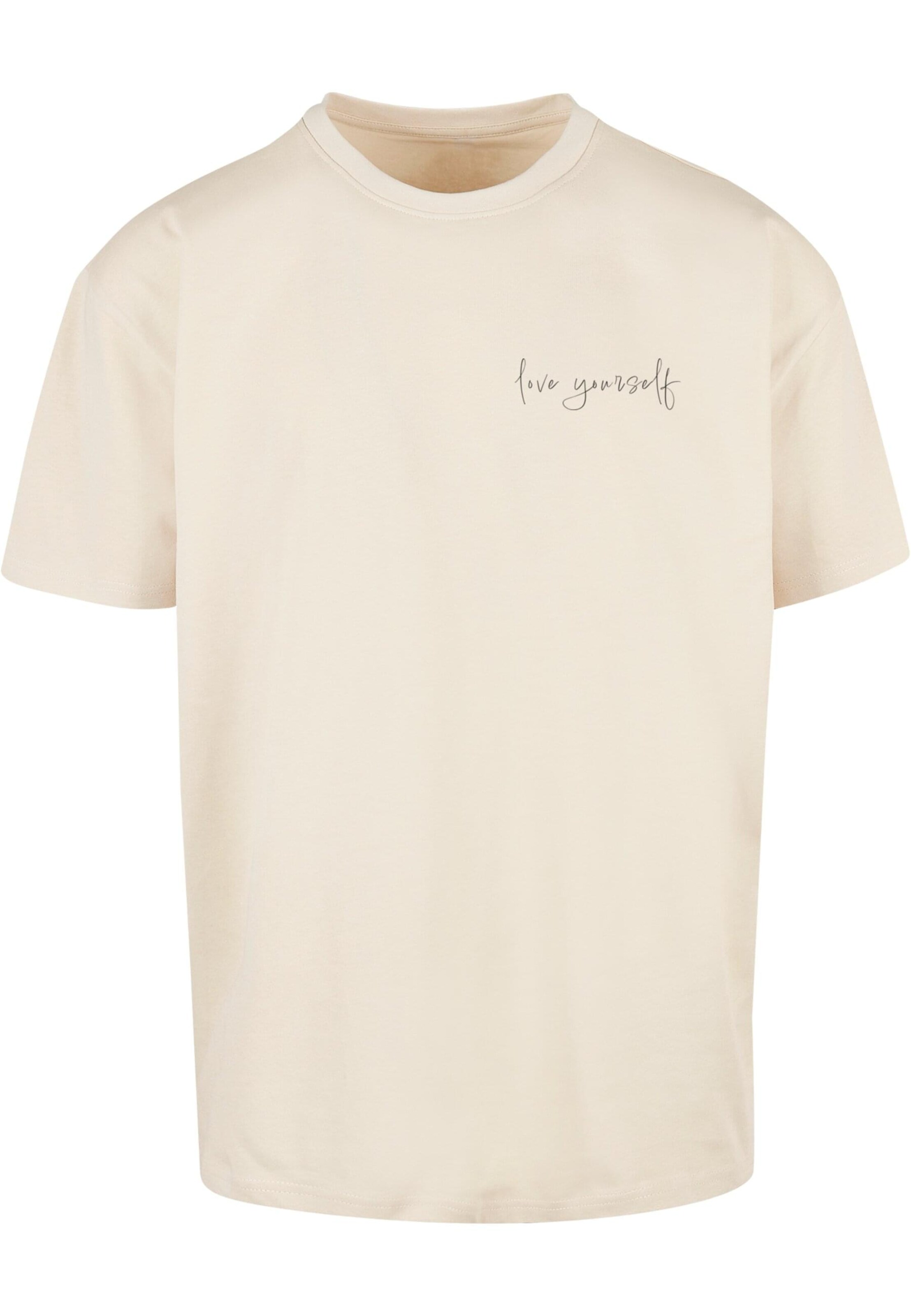 Merchcode Shirt 'Love Yourself' in Beige: voorkant