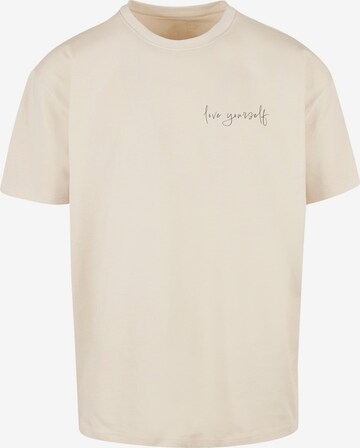Merchcode Shirt 'Love Yourself' in Beige: predná strana