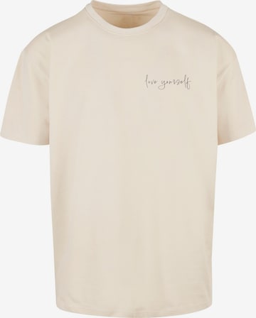 Merchcode Shirt 'Love Yourself' in Beige: front