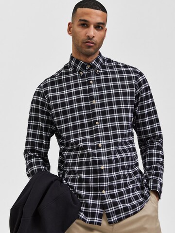 SELECTED HOMME Slim fit Button Up Shirt in Black