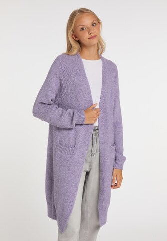 MYMO Knit Cardigan in Purple: front