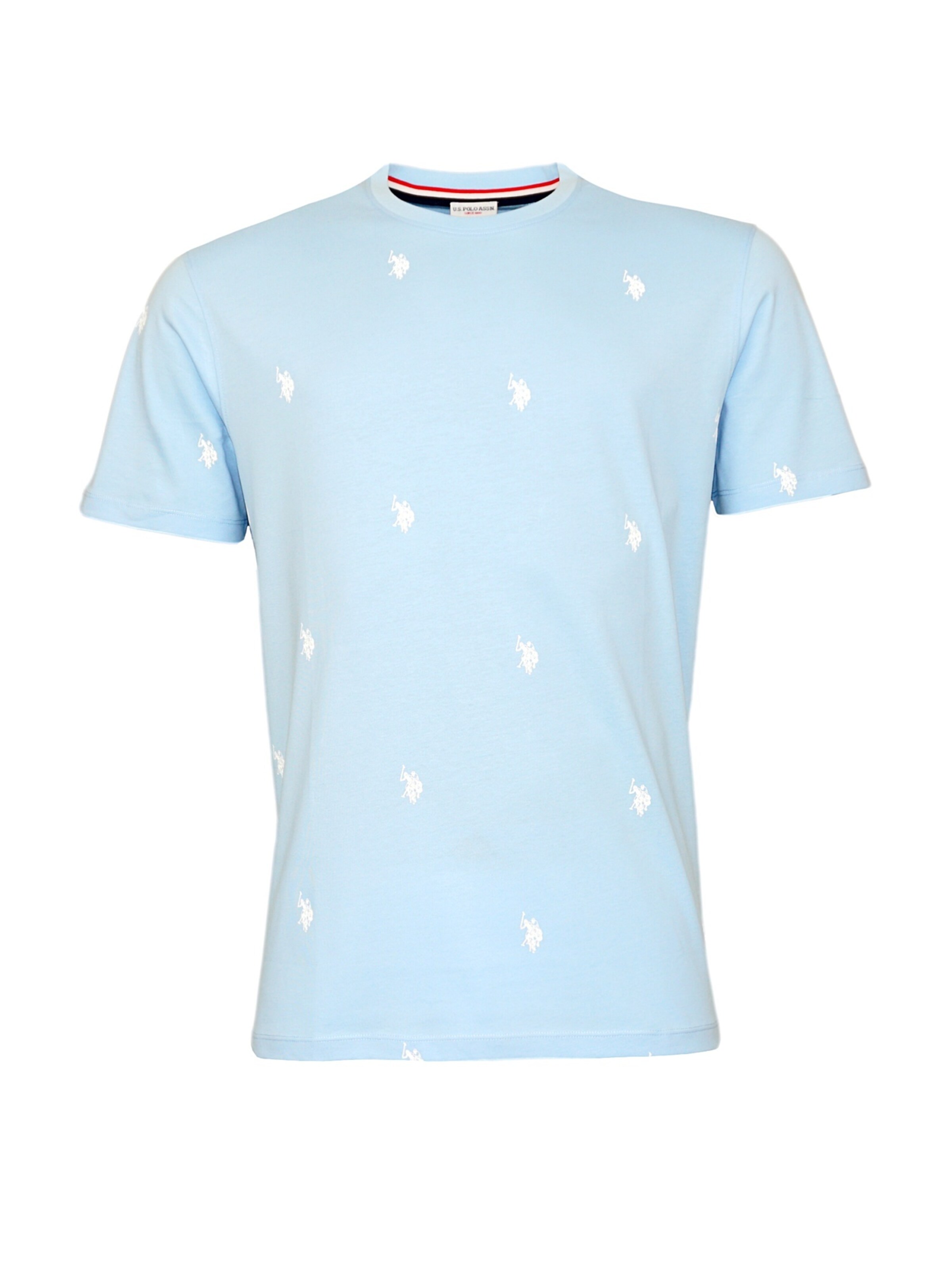 U.S. POLO ASSN. Shirt in XXXL in de kleur Lichtblauw / Wit, Productweergave