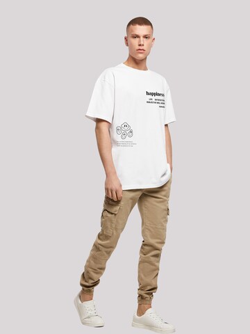 T-Shirt 'happiness' F4NT4STIC en blanc