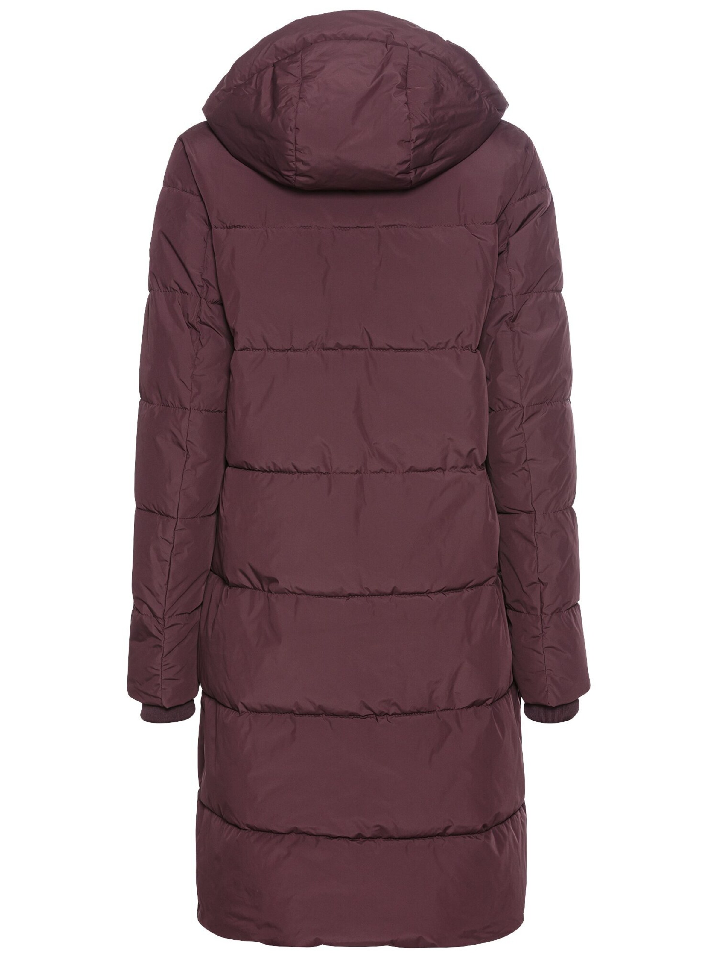 CAMEL ACTIVE Langer Puffermantel mit gefütterter Kapuze in Rot