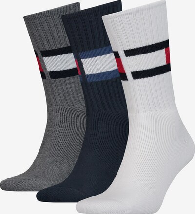 Tommy Hilfiger Underwear Chaussettes en bleu nuit / gris / rouge / blanc, Vue avec produit