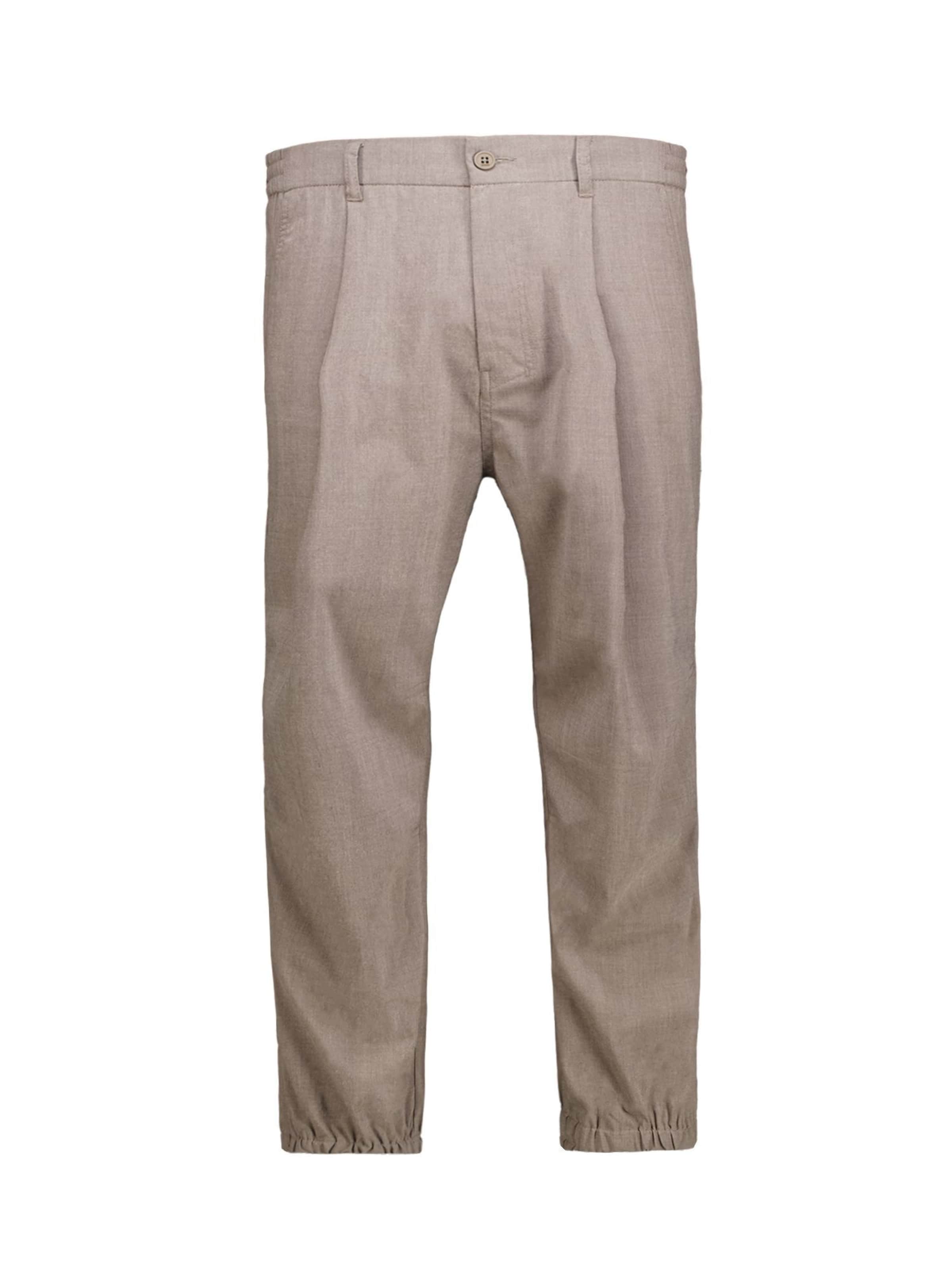 CHASIN' Loosefit Bandplooibroek 'Nyro Sync' in Bruin: voorkant