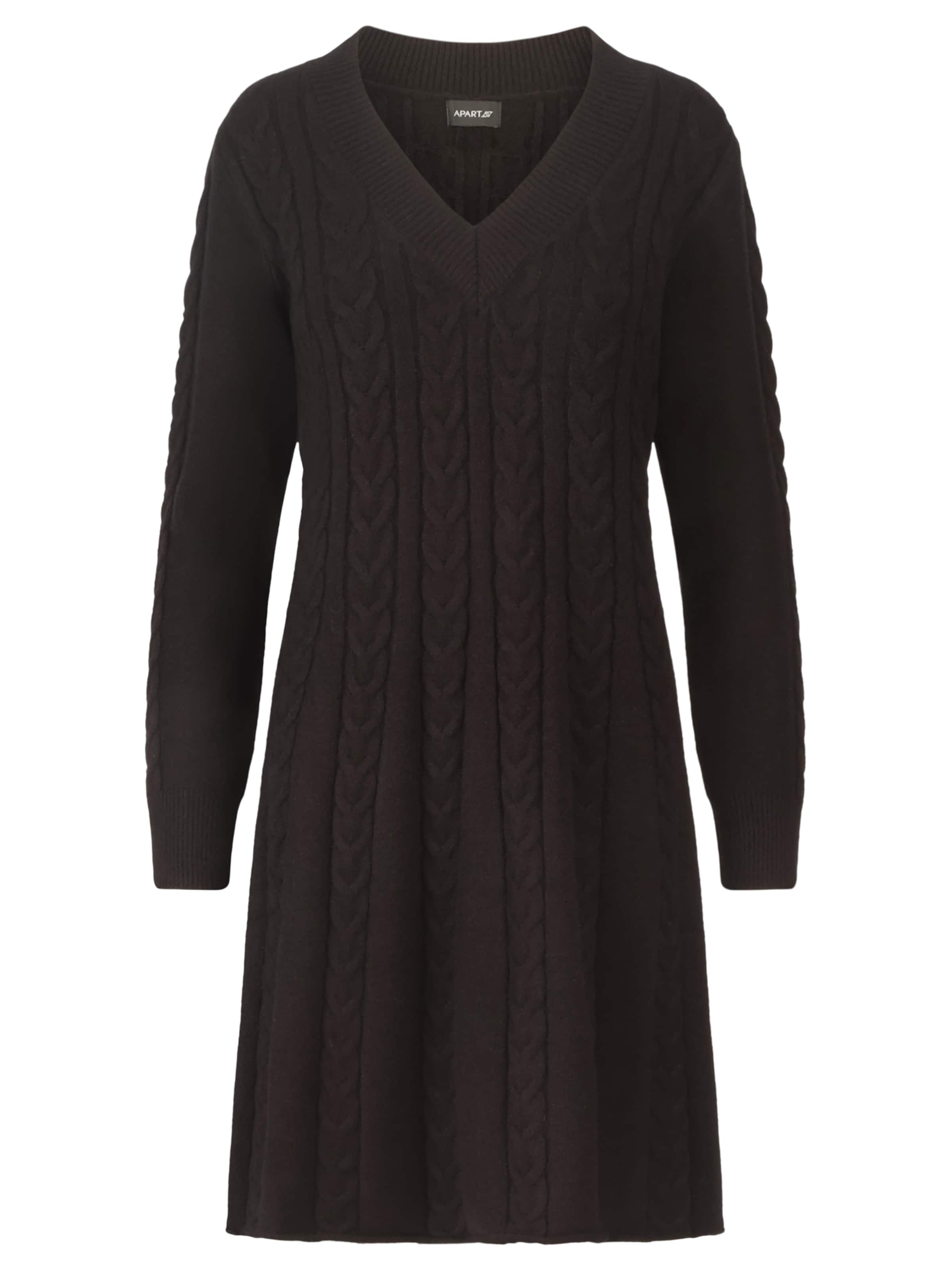 APART Knitted dress in Black: front