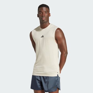 ADIDAS PERFORMANCE Functioneel shirt 'Power Workout' in Beige: voorkant