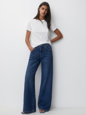 Pull&Bear Wide Leg Jeans in Blau