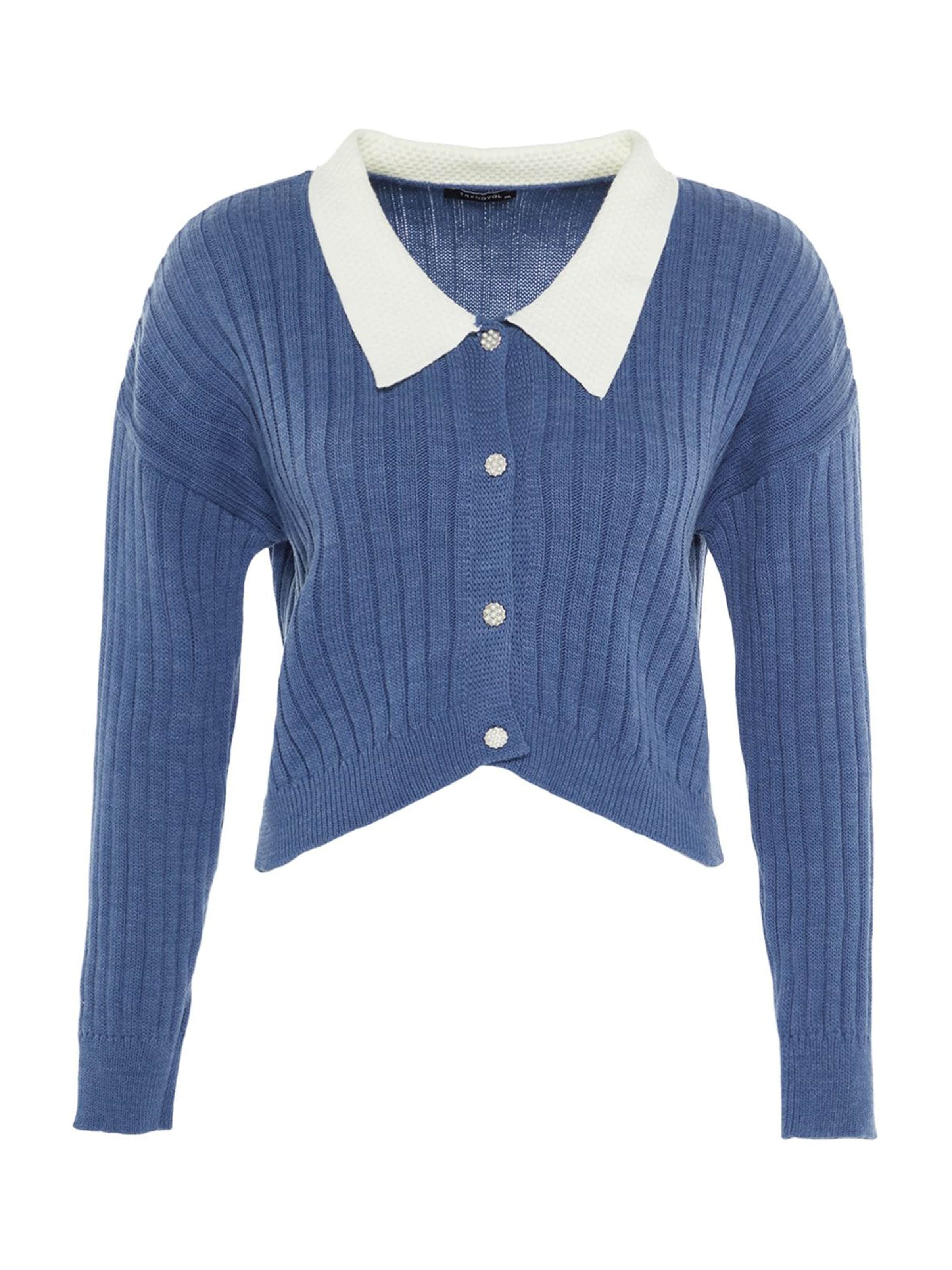 Cardigan Trendyol Curve en bleu : devant