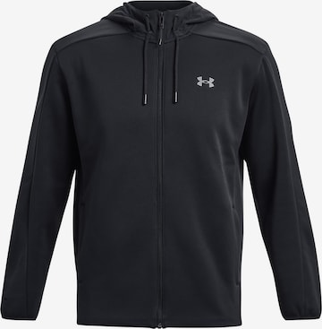 UNDER ARMOUR Athletic Zip-Up Hoodie 'Essential' in Black: front