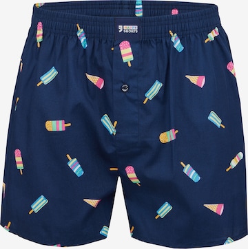 Happy Shorts Boxershorts ' Motives ' in Blauw: voorkant