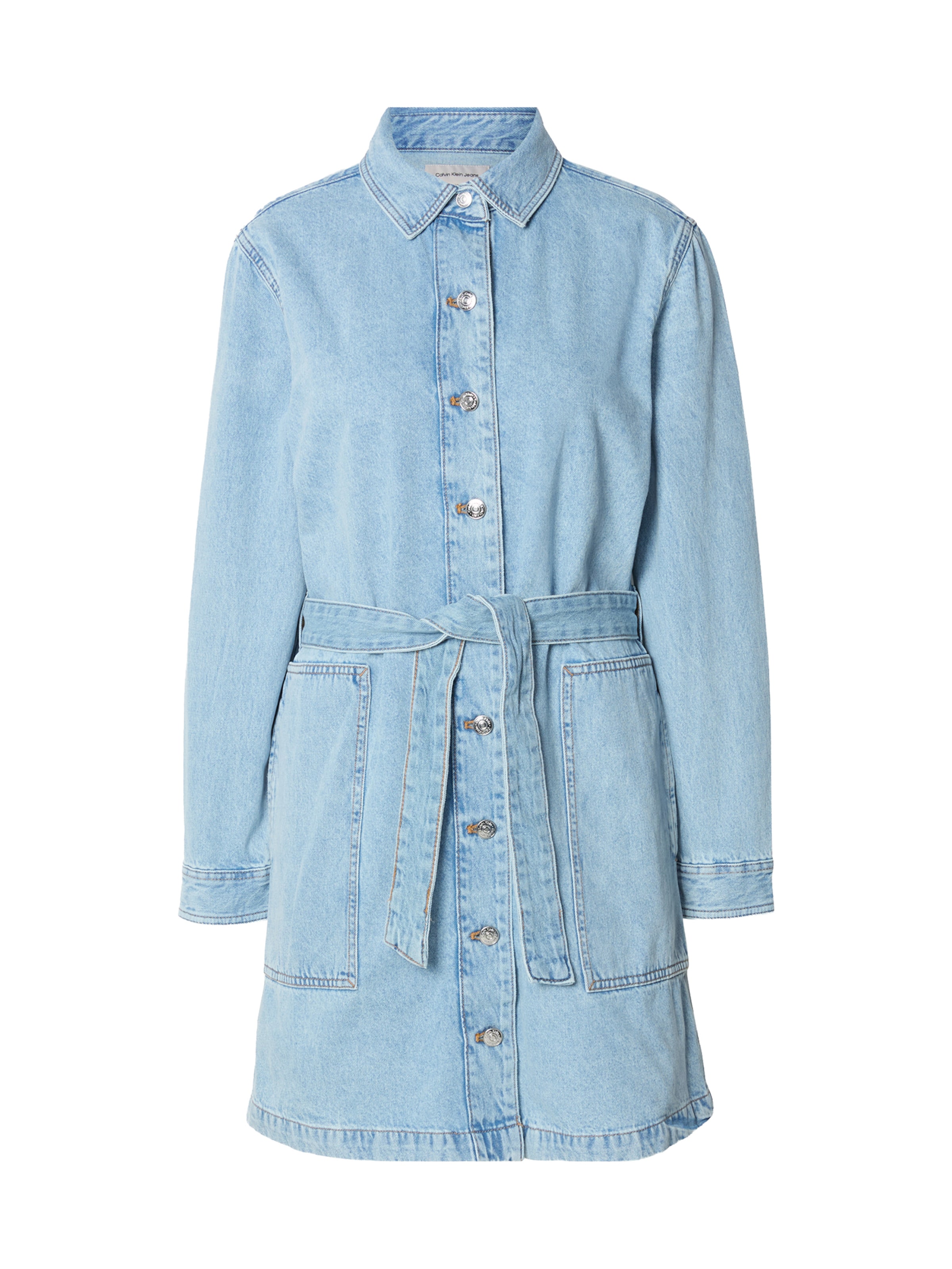 Calvin Klein Jeans Blousejurk in Blauw: voorkant