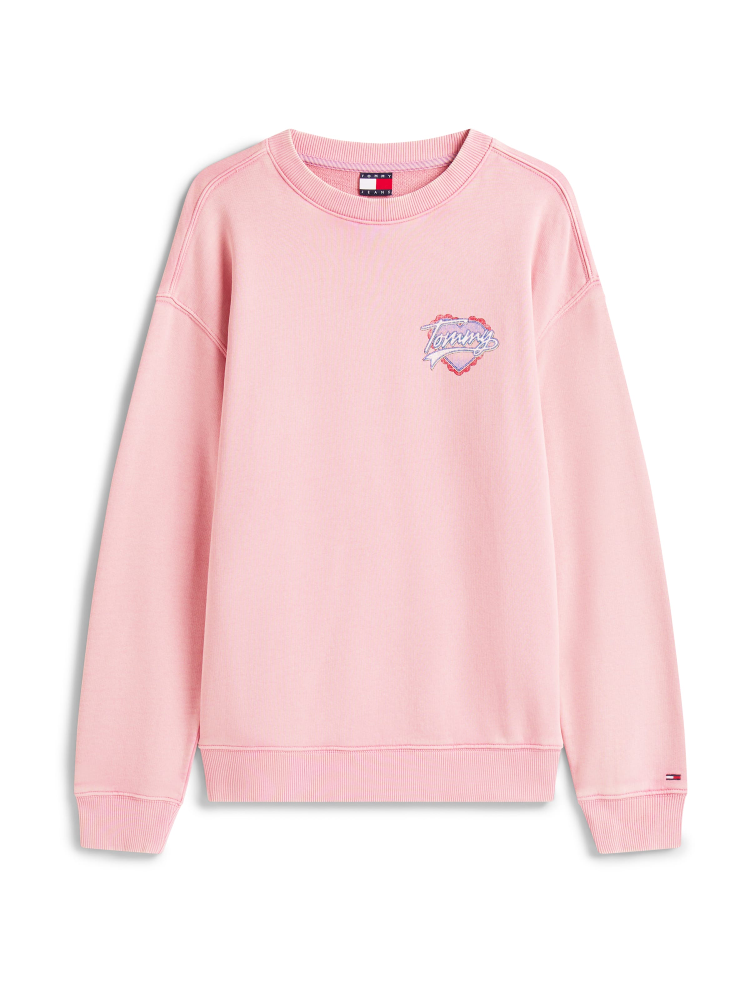 rožinė Tommy Jeans Megztinis be užsegimo: priekis