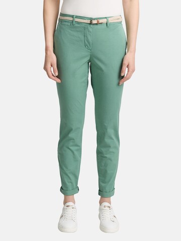 Coupe slim Pantalon chino TOM TAILOR en vert : devant