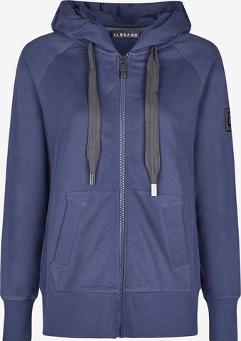 Elbsand Zip-Up Hoodie 'Kelda' in Blue: front