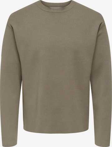 Pull-over '22032220' Only & Sons en marron : devant