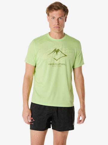 ASICS Shirt 'ASICS Fujitrail Logo SS Top' in Groen: voorkant